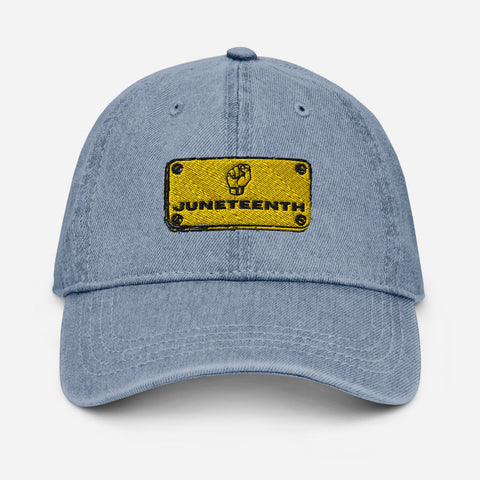 Juneteenth Yellow & Black Denim Dad Hat