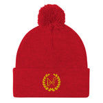 Gold Logo Pom-Pom Beanie